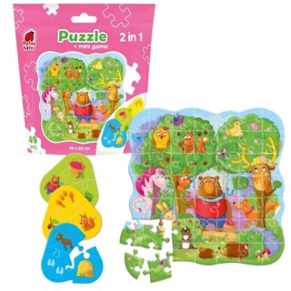 PUZZLE 2W1 MAGICZNY LAS W SASZETCE UKŁADANKA GRA EDUKACYJNA ROTER KAFER ROTER KAFER