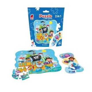 PUZZLE 2W1 PIRACI ZESTAW UKŁADANKA MINI GRA EDUKACYJNA MORZE ROTER KAFER ROTER KAFER