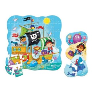 PUZZLE 2W1 PIRACI ZESTAW UKŁADANKA MINI GRA EDUKACYJNA MORZE ROTER KAFER ROTER KAFER