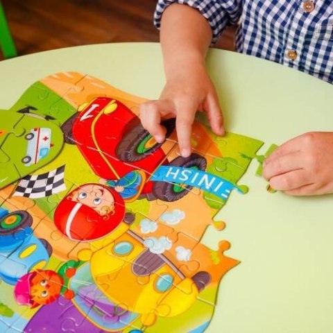 PUZZLE 2W1 POJAZDY ZESTAW UKŁADANKA MINI GRA EDUKACYJNA ROTER KAFER ROTER KAFER