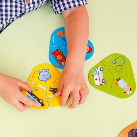 PUZZLE 2W1 POJAZDY ZESTAW UKŁADANKA MINI GRA EDUKACYJNA ROTER KAFER ROTER KAFER