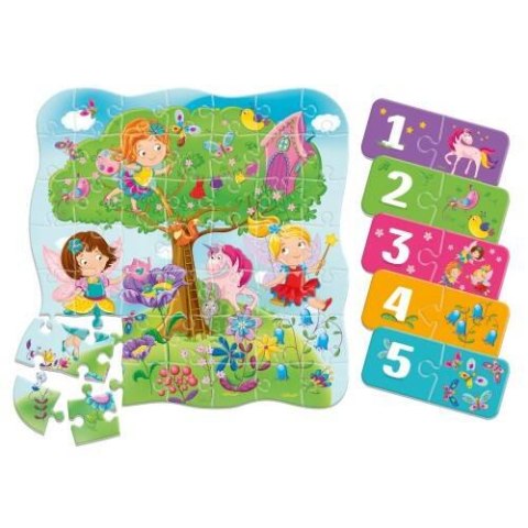 PUZZLE 2W1 WRÓŻKI W SASZETCE UKŁADANKA MINI GRA NAUKA LICZENIA ROTER KAFER ROTER KAFER