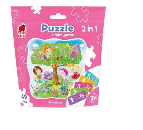 PUZZLE 2W1 WRÓŻKI W SASZETCE UKŁADANKA MINI GRA NAUKA LICZENIA ROTER KAFER ROTER KAFER