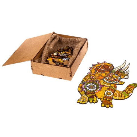 PUZZLE DREWNIANE UKŁADANKA TRICERATOPS DINOZAUR KOLOROWY OZDOBA PUZZLEOK PUZZLE DREWNIANE UKŁADANKA TRICERATOPS DINOZAUR KOLOROWY OZDOBA PUZZLEOK