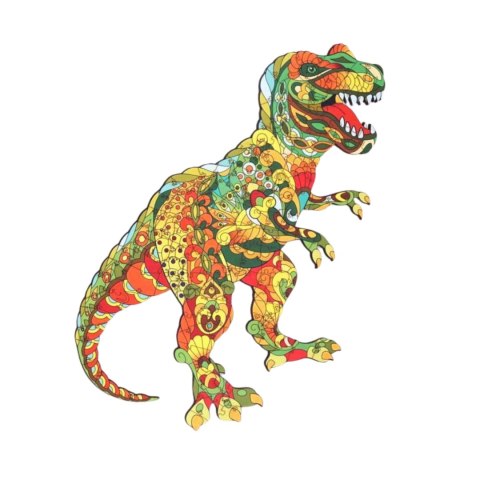 PUZZLE DREWNIANE UKŁADANKA TYRANOZAUR DINOZAUR KOLOROWY OZDOBA PUZZLEOK PUZZLE DREWNIANE UKŁADANKA TYRANOZAUR DINOZAUR KOLOROWY OZDOBA PUZZLEOK