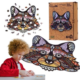 PUZZLE DREWNIANE UKŁADANKA WESOŁY SZOP PRACZ ZWIERZĘ RÓŻNE ELEMENTY PUZZLEOK