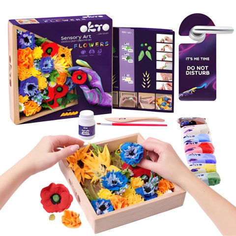ZESTAW KREATYWNY WOOD&CRAFT ZRÓB WŁASNE KWIATY DIY 3D AKCESORIA CIASTOLINA OKTO