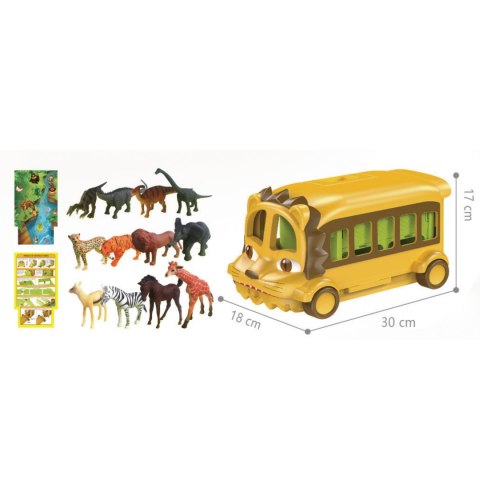 ANIMAL PARK LION BUS WITH 12 ANIMALS IMPORT PRONICE ANIMAL PARK LION BUS WITH 12 ANIMALS IMPORT PRONICE