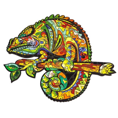 PUZZLE DREWNIANE UKŁADANKA KAMELEON KOLOROWY ZESTAW PUZZLI A3 OZDOBA PUZZLEOK PUZZLE DREWNIANE UKŁADANKA KAMELEON KOLOROWY ZESTAW PUZZLI A3 OZDOBA PUZZLEOK