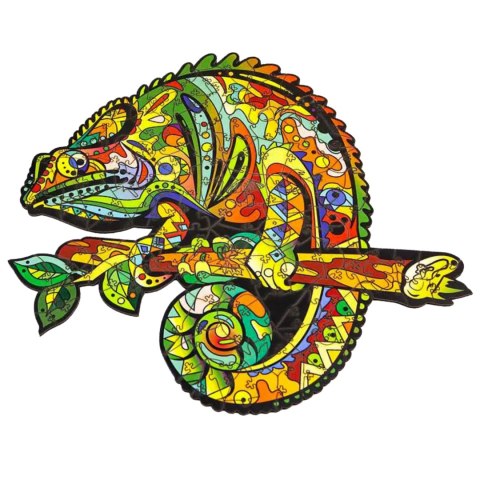 PUZZLE DREWNIANE UKŁADANKA KAMELEON KOLOROWY ZESTAW PUZZLI A4 OZDOBA PUZZLEOK PUZZLE DREWNIANE UKŁADANKA KAMELEON KOLOROWY ZESTAW PUZZLI A4 OZDOBA PUZZLEOK