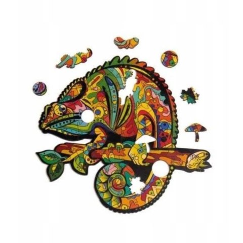 PUZZLE DREWNIANE UKŁADANKA KAMELEON KOLOROWY ZESTAW PUZZLI A4 OZDOBA PUZZLEOK PUZZLE DREWNIANE UKŁADANKA KAMELEON KOLOROWY ZESTAW PUZZLI A4 OZDOBA PUZZLEOK