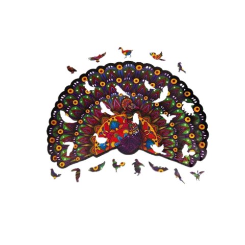 PUZZLE DREWNIANE UKŁADANKA LUKSUSOWY PAW KOLOROWY ZESTAW PUZZLI A3 PUZZLEOK PUZZLE DREWNIANE UKŁADANKA LUKSUSOWY PAW KOLOROWY ZESTAW PUZZLI A3 PUZZLEOK