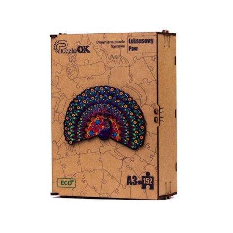 PUZZLE DREWNIANE UKŁADANKA LUKSUSOWY PAW KOLOROWY ZESTAW PUZZLI A3 PUZZLEOK PUZZLE DREWNIANE UKŁADANKA LUKSUSOWY PAW KOLOROWY ZESTAW PUZZLI A3 PUZZLEOK