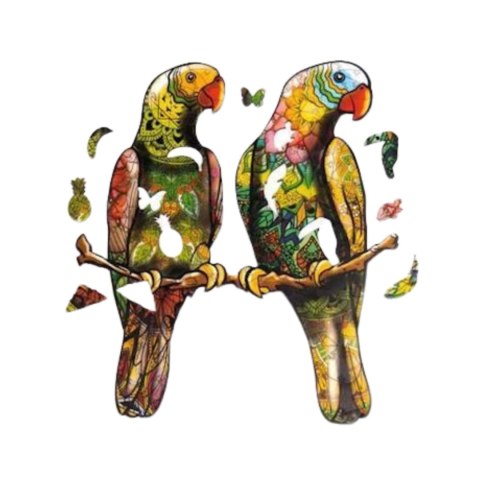 PUZZLE DREWNIANE UKŁADANKA PAPUŻKI FALISTE ZESTAW PUZZLI A4 OZDOBA PUZZLEOK PUZZLE DREWNIANE UKŁADANKA PAPUŻKI FALISTE ZESTAW PUZZLI A4 OZDOBA PUZZLEOK