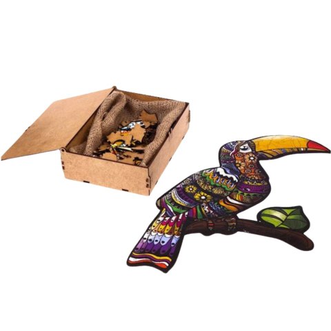 PUZZLE DREWNIANE UKŁADANKA TROPIKALNY TUKAN ZESTAW PUZZLI A4 OZDOBA PUZZLEOK PUZZLE DREWNIANE UKŁADANKA TROPIKALNY TUKAN ZESTAW PUZZLI A4 OZDOBA PUZZLEOK