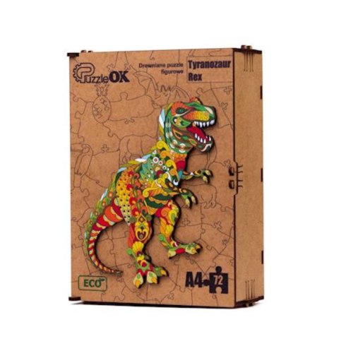 PUZZLE DREWNIANE UKŁADANKA TYRANOZAUR DINOZAUR ZESTAW PUZZLI A4 OZDOBA PUZZLEOK PUZZLE DREWNIANE UKŁADANKA TYRANOZAUR DINOZAUR ZESTAW PUZZLI A4 OZDOBA PUZZLEOK