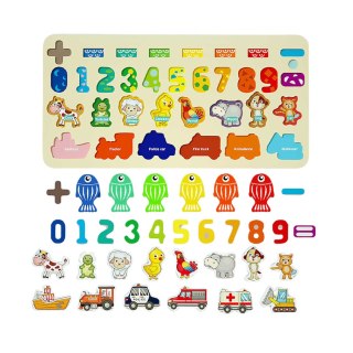 DREWNIANA TABLICA MONTESSORI GRA ZRĘCZNOŚCIOWA NAUKA LICZENIA ŁOWIENIE RYB IMPORT PRONICE