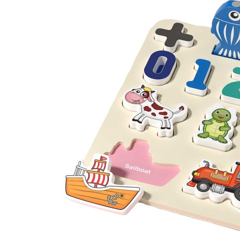 DREWNIANA TABLICA MONTESSORI GRA ZRĘCZNOŚCIOWA NAUKA LICZENIA ŁOWIENIE RYB IMPORT PRONICE