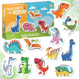 ZESTAW MAGNESÓW DINOZAURY 15 ELEMENTÓW KOLOROWYCH MAGNESÓW W ZESTAWIE DODO