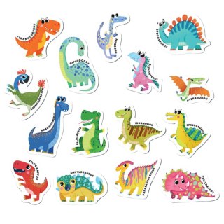 ZESTAW MAGNESÓW DINOZAURY 15 ELEMENTÓW KOLOROWYCH MAGNESÓW W ZESTAWIE DODO