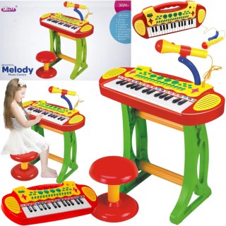 ELEKTRONICZNE ORGANKI KLAWISZE PIANINO KEYBOARD MIKROFON STOŁEK MELODIE IMPORT PRONICE