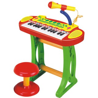ELEKTRONICZNE ORGANKI KLAWISZE PIANINO KEYBOARD MIKROFON STOŁEK MELODIE IMPORT PRONICE