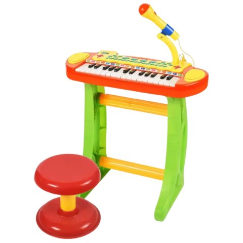 ELEKTRONICZNE ORGANKI KLAWISZE PIANINO KEYBOARD MIKROFON STOŁEK MELODIE IMPORT PRONICE