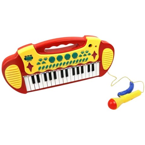 ELEKTRONICZNE ORGANKI KLAWISZE PIANINO KEYBOARD MIKROFON STOŁEK MELODIE IMPORT PRONICE