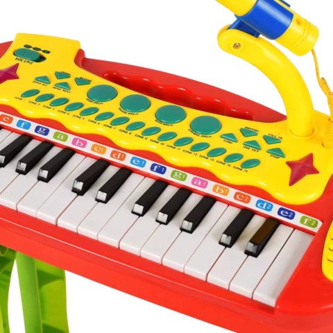 ELEKTRONICZNE ORGANKI KLAWISZE PIANINO KEYBOARD MIKROFON STOŁEK MELODIE IMPORT PRONICE