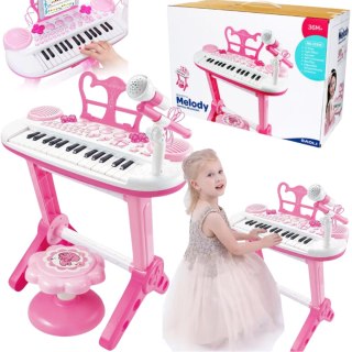 RÓŻOWE PIANINO DLA DZIECI ORGANKI Z MIKROFONEM WIELOFUNKCYJNE PRZYCISKI IMPORT PRONICE