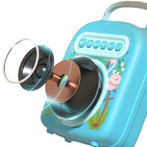 ZESTAW DO KARAOKE DLA DZIECI 2 MIKROFONY GŁOŚNIK FUNKCJA BLUETOOTH MUZYKA IMPORT PRONICE