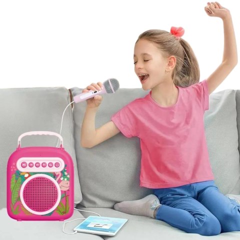 ZESTAW DO KARAOKE DLA DZIECI 2 MIKROFONY GŁOŚNIK FUNKCJA BLUETOOTH MUZYKA IMPORT PRONICE