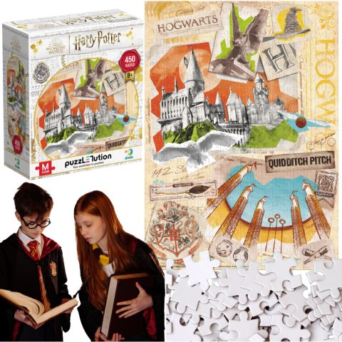 PUZZLE "HARRY POTTER" - "SZKOŁA HOGWARTU" WYSOKA JAKOŚĆ 450 ELEMENTÓW 8+ DODO