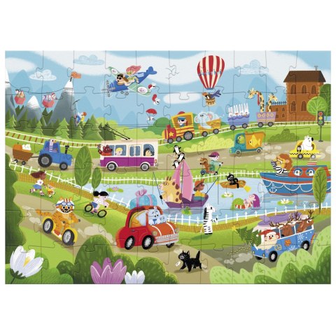 PUZZLE "WSPANIAŁY TRANSPORT" KARTY ZADANIA PYTANIA HISTORIE 60 ELEMENTÓW DODO