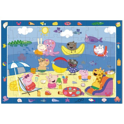 PUZZLE OBSERWACYJNE "ŚWINKA PEPPA - WAKACJE" UKŁADANKA 50 ELEMENTÓW MORZE DODO