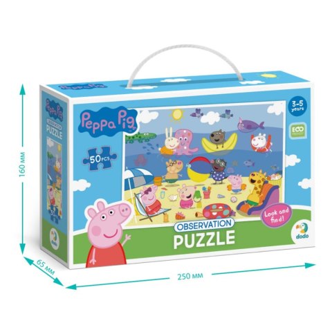PUZZLE OBSERWACYJNE "ŚWINKA PEPPA - WAKACJE" UKŁADANKA 50 ELEMENTÓW MORZE DODO