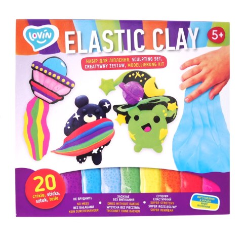 ZESTAW PLASTELINA SENSO GLINA MAGICZNA PIANKOLINA MASA PLASTYCZNA 20 SZT LOVIN