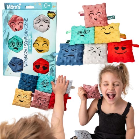 EMOCJE WORECZKI SENSORYCZNE ZESTAW 6 SZTUK KOLOROWE WORECZKI Z MINKAMI HENCZ TOYS (MOM'S CARE)