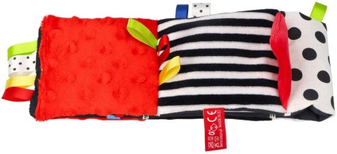 MAŁA KSIĄŻECZKA SENSORYCZNA CZERWONA MATERIAŁOWA MIĘCIUTKA KSIĄŻKA 10 STRON HENCZ TOYS (MOM'S CARE)