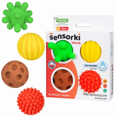 PIŁECZKI SENSORYCZNE MIĘKKIE 4 SZTUKI BEZ DZIURKI STYMULACJA ZMYSŁÓW ZESTAW TULLO PIŁECZKI SENSORYCZNE MIĘKKIE 4 SZTUKI BEZ DZIURKI STYMULACJA ZMYSŁÓW ZESTAW TULLO