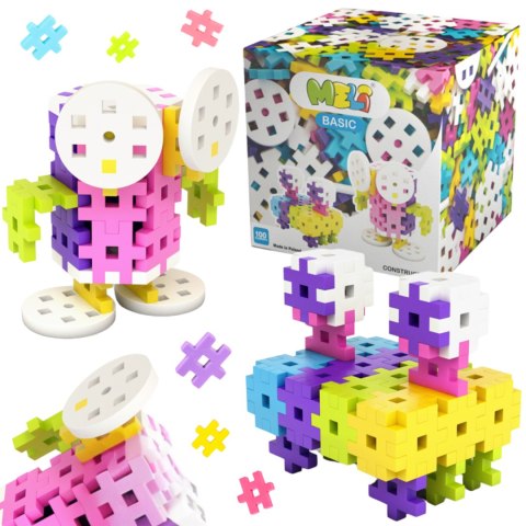 ZESTAW KLOCKÓW KLOCKI KONSTRUKCYJNE EDUKACYJNE PUZZLE WAFLE DLA 100 EL MELI