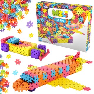 ZESTAW KLOCKÓW KLOCKI KONSTRUKCYJNE EDUKACYJNE PUZZLE WAFLE DLA 600 EL MELI