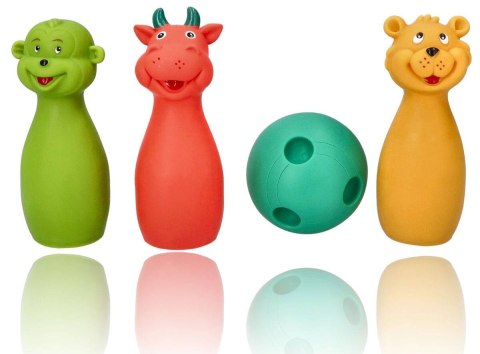 ZESTAW MIĘKKIE KRĘGLE PASTELOWE ZWIERZĄTKA SENSORYCZNA KULA GRA W KRĘGLE HENCZ TOYS (MOM'S CARE)