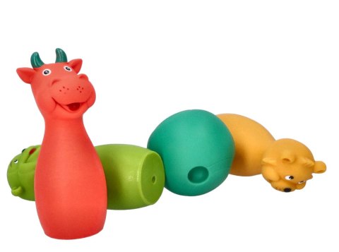 ZESTAW MIĘKKIE KRĘGLE PASTELOWE ZWIERZĄTKA SENSORYCZNA KULA GRA W KRĘGLE HENCZ TOYS (MOM'S CARE)
