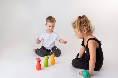 ZESTAW MIĘKKIE KRĘGLE PASTELOWE ZWIERZĄTKA SENSORYCZNA KULA GRA W KRĘGLE HENCZ TOYS (MOM'S CARE)