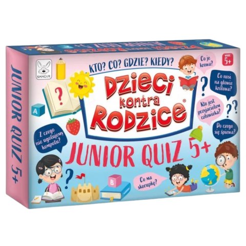 GRA EDUKACYJNA "DZIECI KONTRA RODZICE. JUNIOR QUIZ 5+" ZAGADKI OBRAZKI KANGUR GRA EDUKACYJNA "DZIECI KONTRA RODZICE. JUNIOR QUIZ 5+" ZAGADKI OBRAZKI KANGUR