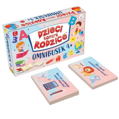 GRA EDUKACYJNA "DZIECI KONTRA RODZICE. OMNIBUSEK 4+" QUIZ WIEDZY ZAGADKI KANGUR