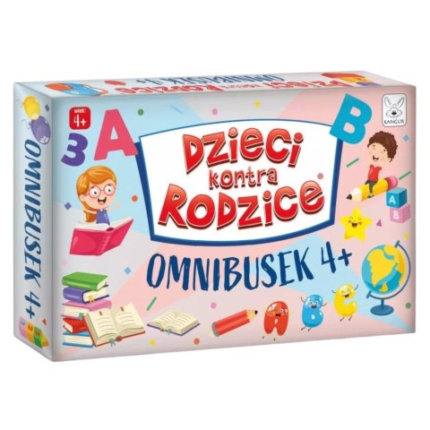 GRA EDUKACYJNA "DZIECI KONTRA RODZICE. OMNIBUSEK 4+" QUIZ WIEDZY ZAGADKI KANGUR