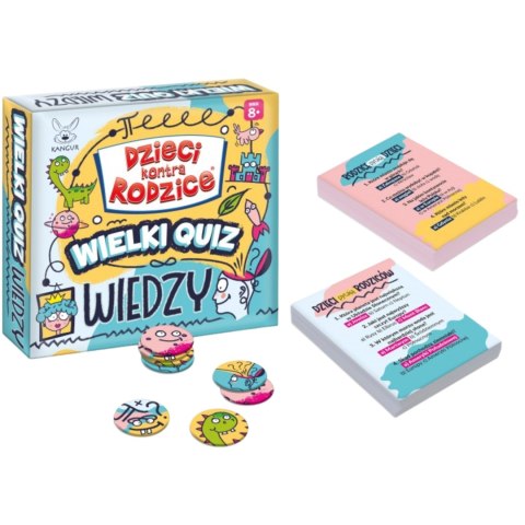 GRA EDUKACYJNA "DZIECI KONTRA RODZICE. WIELKI QUIZ WIEDZY" ZAGADKI PYTANIA KANGUR
