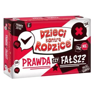 GRA TOWARZYSKA "DZIECI KONTRA RODZICE. PRAWDA CZY FAŁSZ?" KARTY Z PYTANIAMI KANGUR